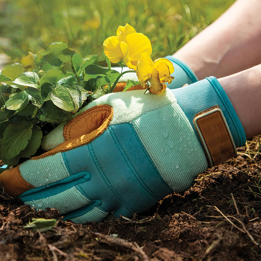 Women HydraHyde Leather Hybrid Gloves Durable Water Resistant Adjustable