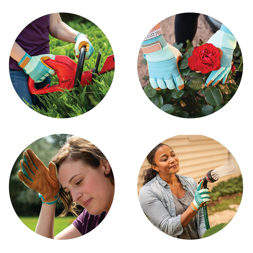 Women’s HydraHyde Leather Hybrid Work Gloves, Water-Resistant, Large