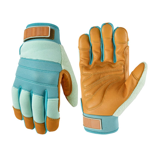 Women’s HydraHyde Leather Hybrid Work Gloves, Water-Resistant, Large