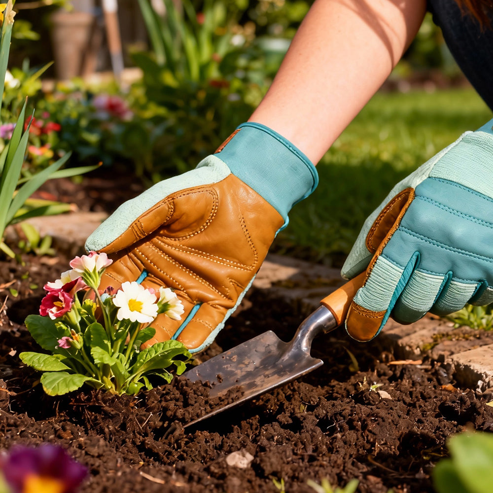 Women HydraHyde Leather Hybrid Gloves Durable Water Resistant Adjustable
