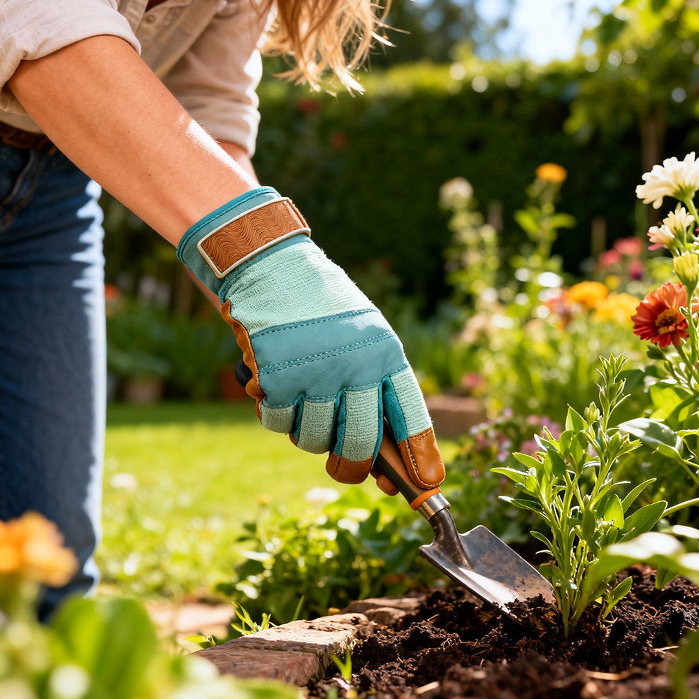 Women HydraHyde Leather Hybrid Gloves Durable Water Resistant Adjustable